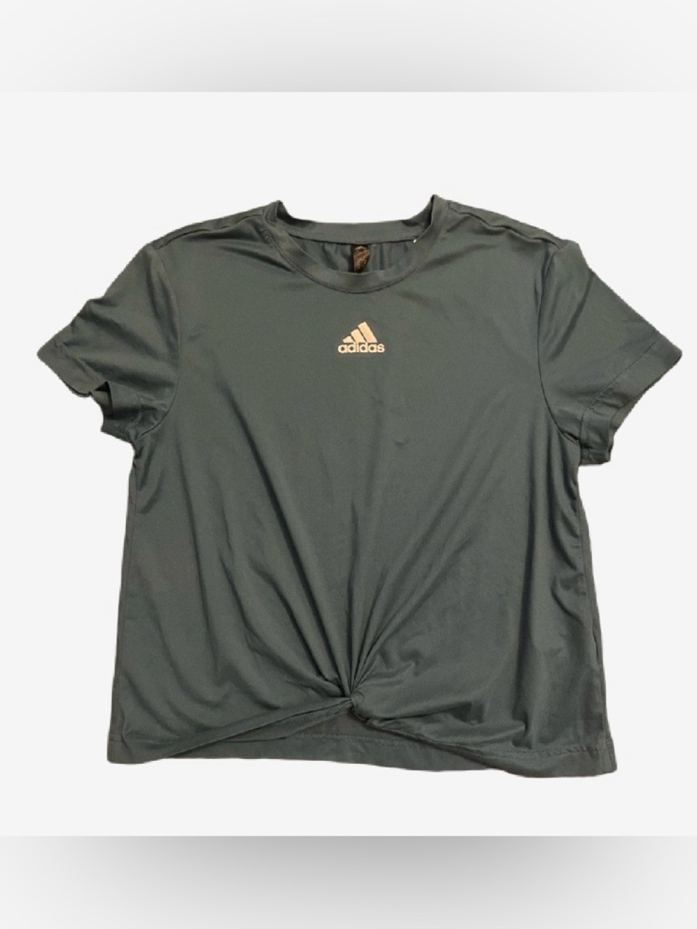 Adidas teal Short Sleeve cropped Tee